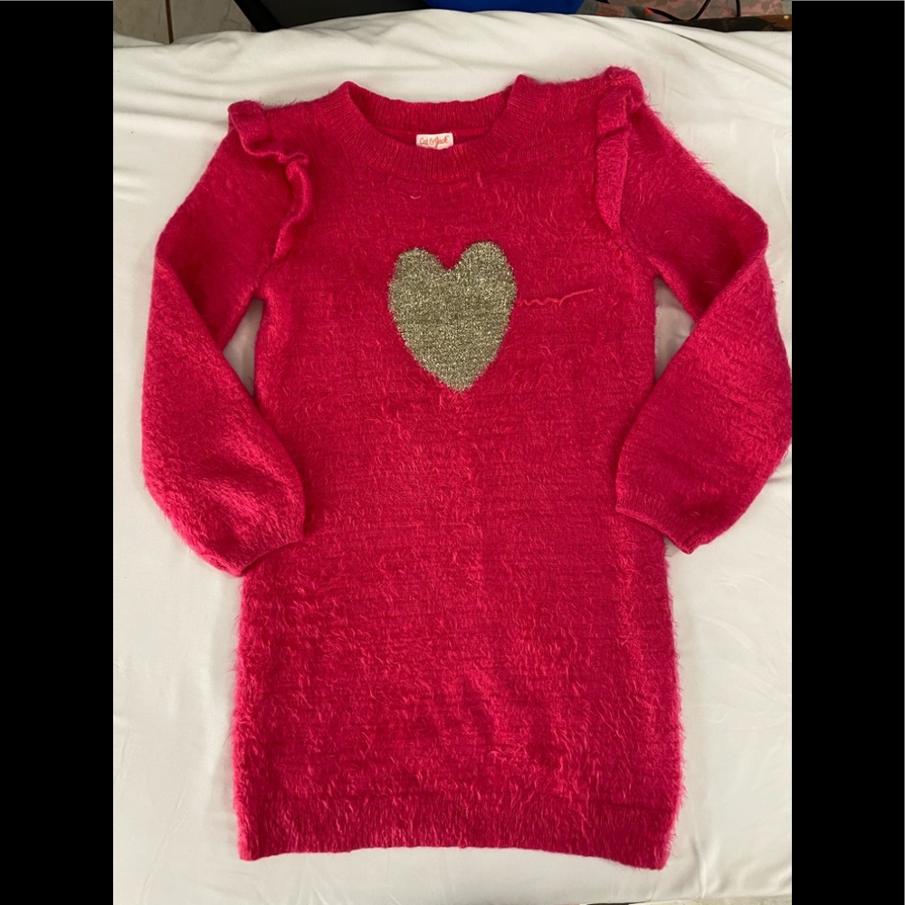 Hot pink girls sweater dress